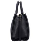 LouLou Dames leren schoudertas Vera Dark Blue