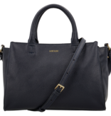 LouLou Dames leren schoudertas Vera Dark Blue
