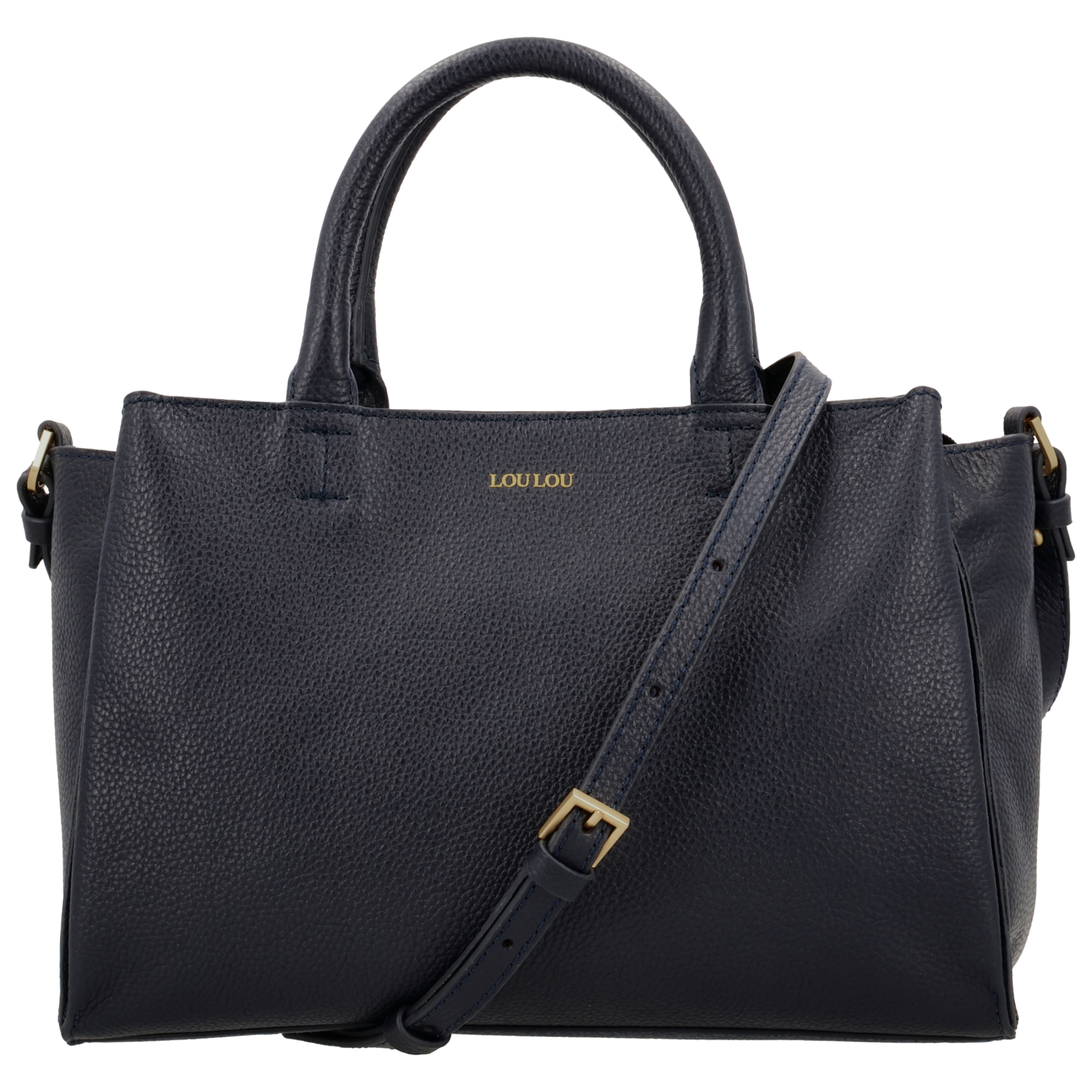 LouLou Dames leren schoudertas Vera Dark Blue