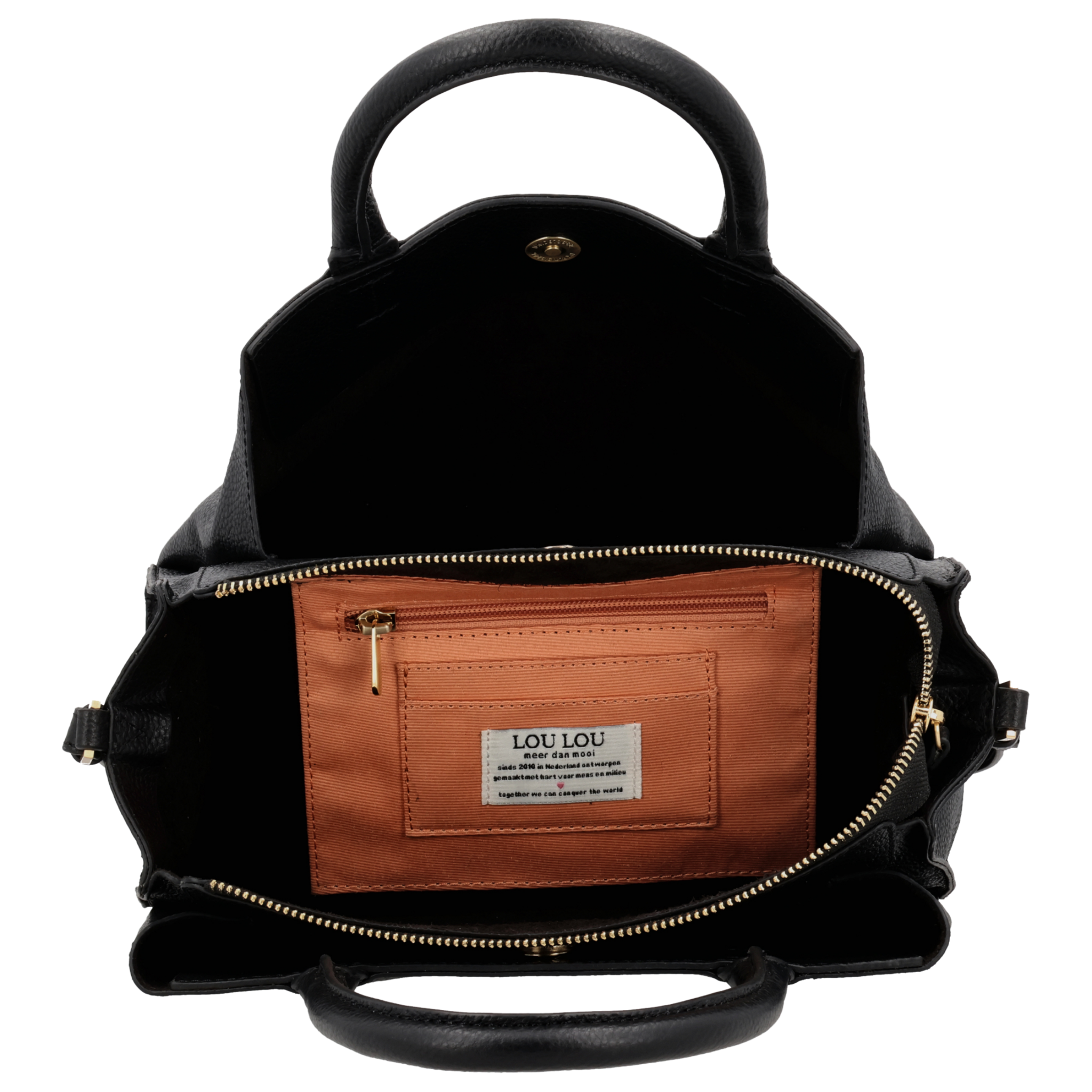 LouLou Dames leren schoudertas Vera Black