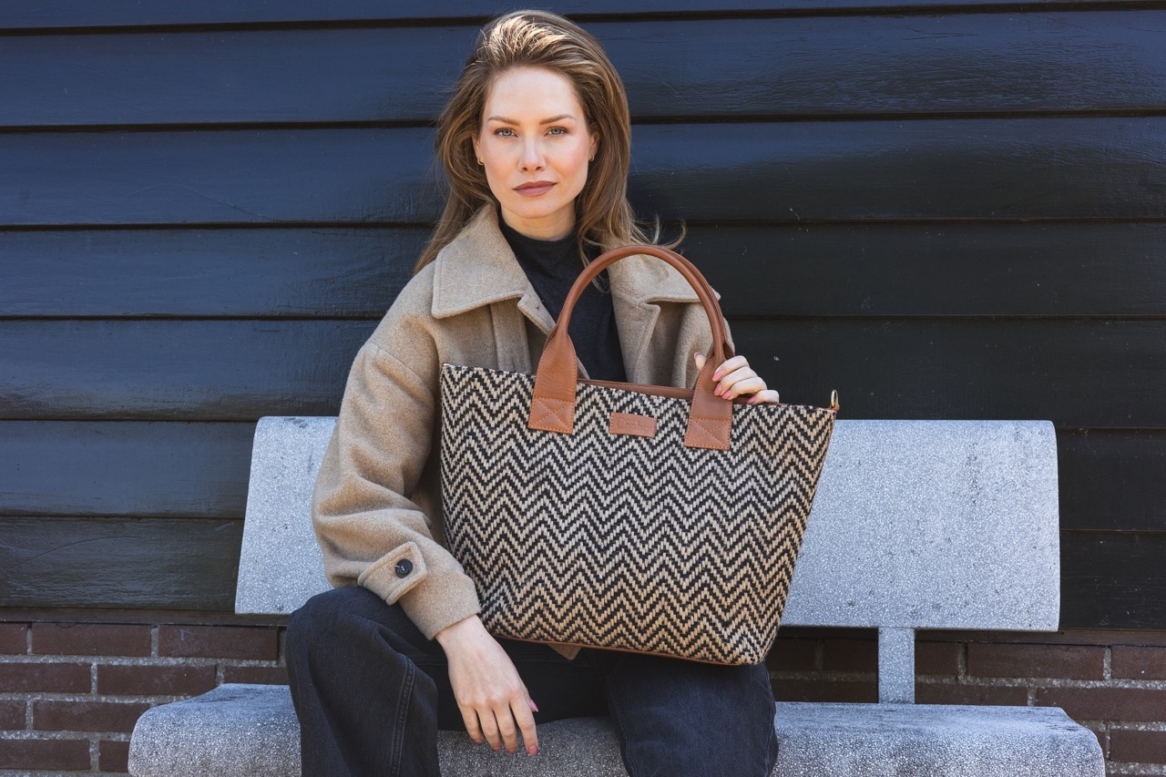 Chabo Romio Jaquard Shopper met laptopvak 14 inch