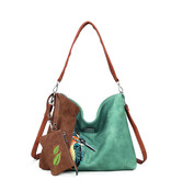 Hi Di Hi Schoudertas Buzz aqua/cognac BZ04 Hi Di Hi Schoudertas Buzz aqua/cognac BZ04