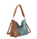 Hi Di Hi Schoudertas Buzz aqua/cognac BZ04 Hi Di Hi Schoudertas Buzz aqua/cognac BZ04