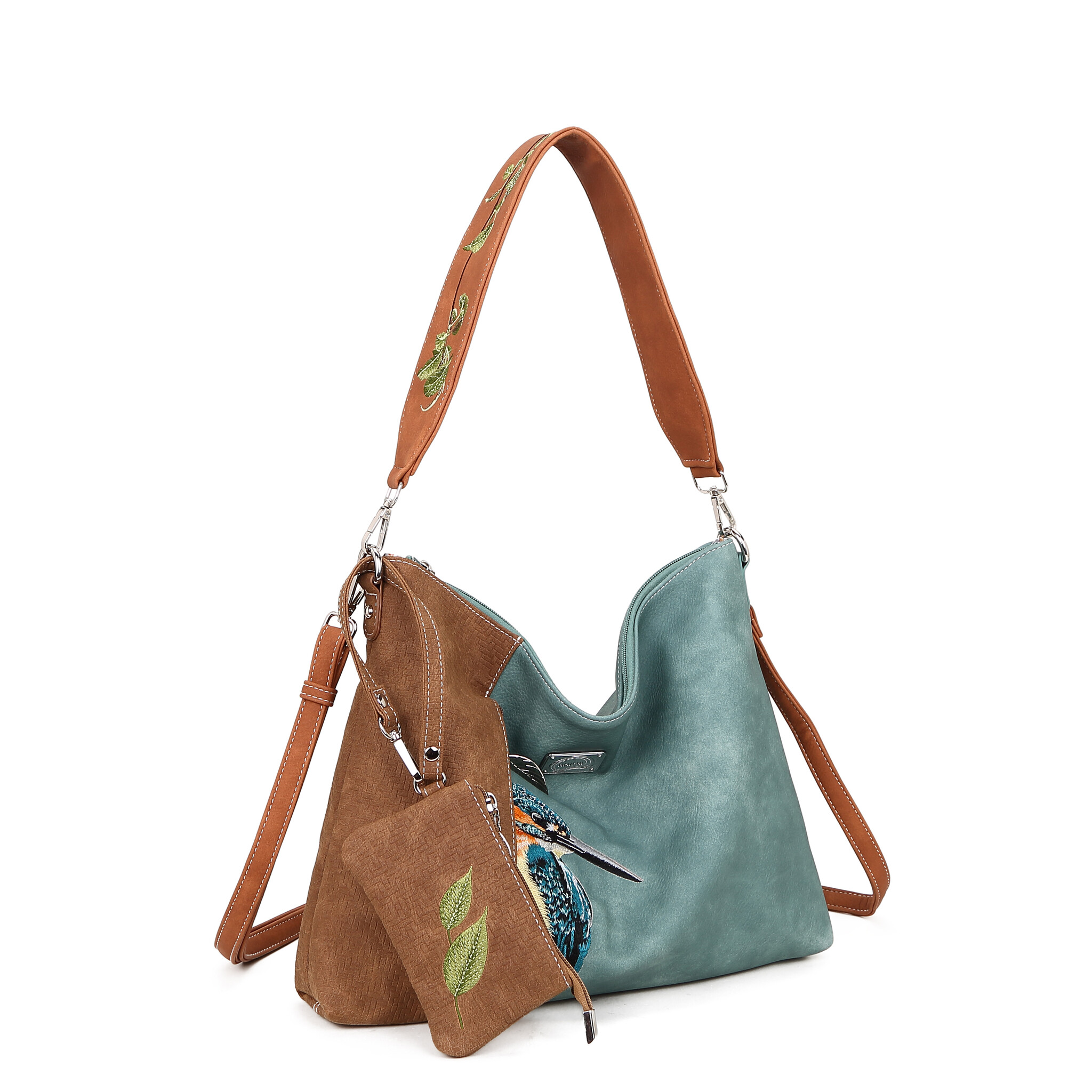 Hi Di Hi Schoudertas Buzz aqua/cognac BZ04