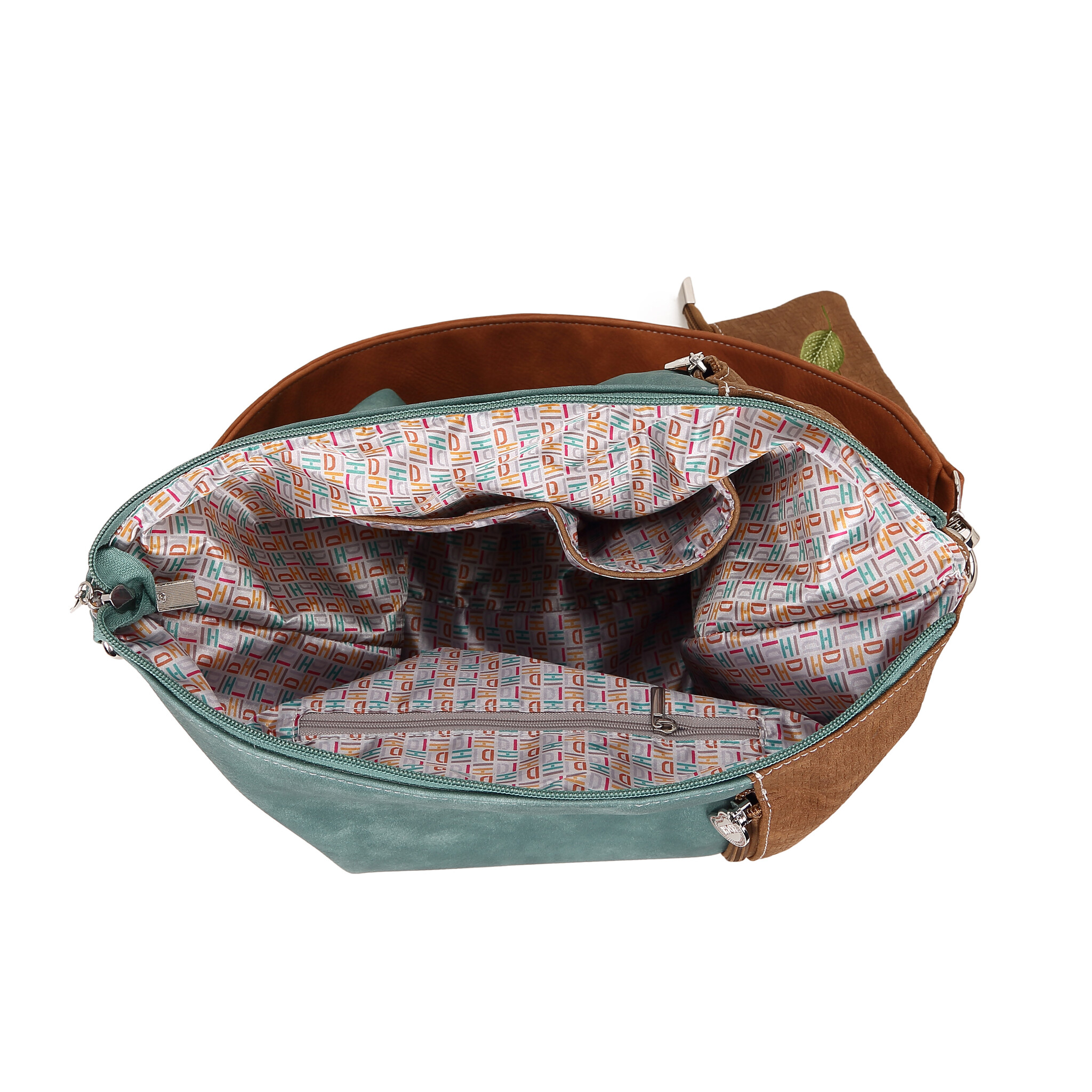 Hi Di Hi Schoudertas Buzz aqua/cognac BZ04