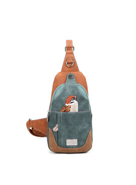 Hi Di Hi Carol slingband /rugtas  cognac/d.blue CL28