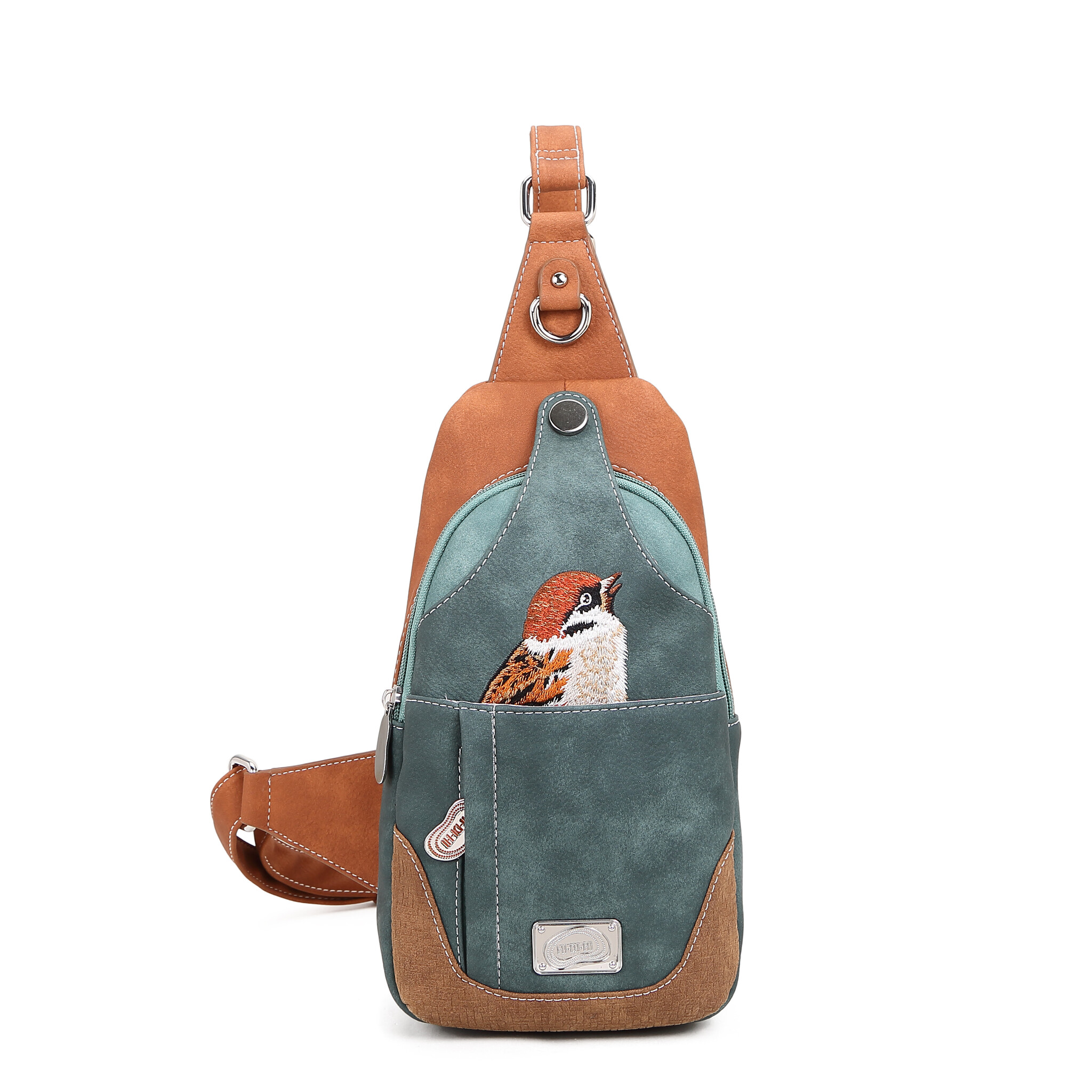 Hi Di Hi Carol slingband /rugtas  cognac/d.blue CL28