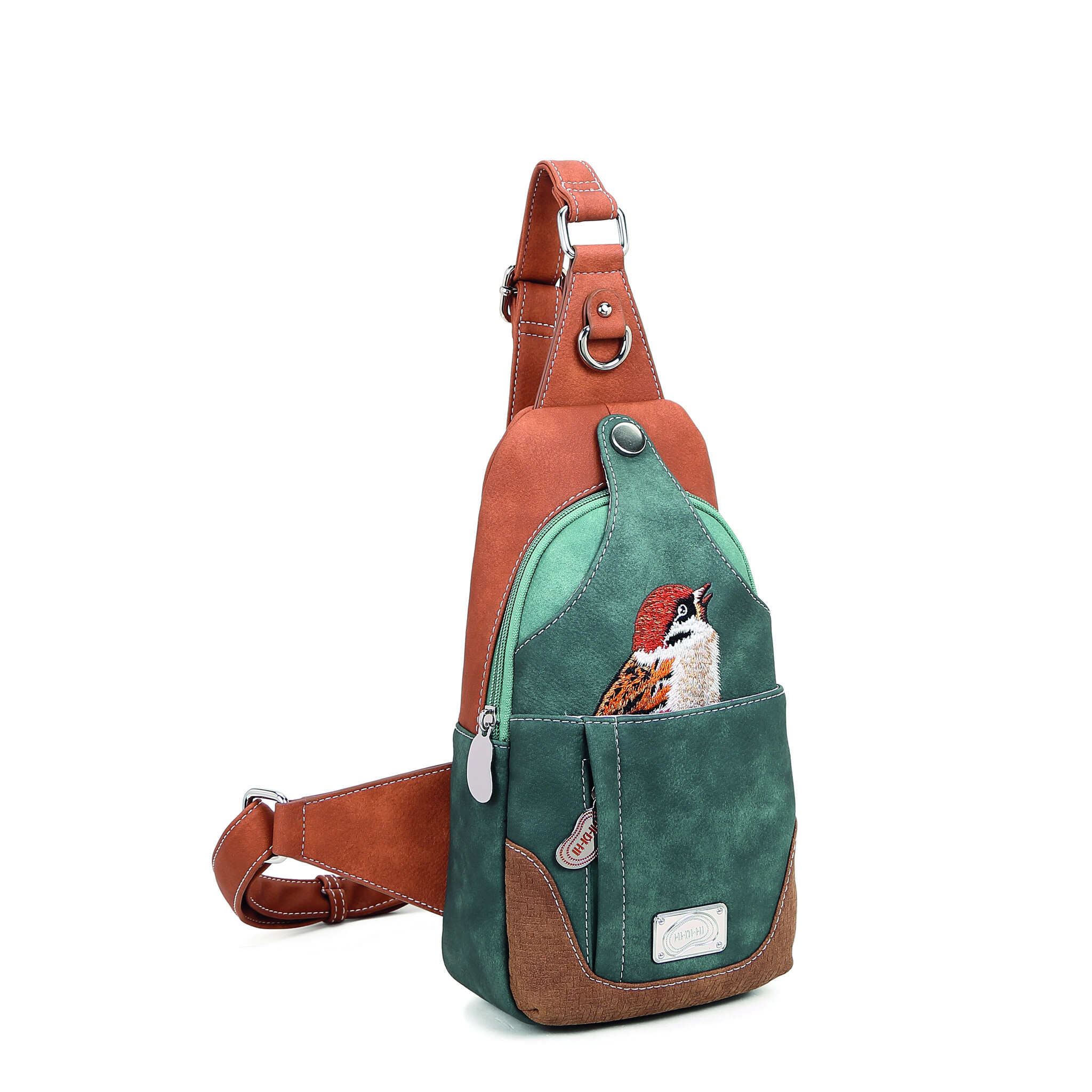 Hi Di Hi Carol slingband /rugtas  cognac/d.blue CL28