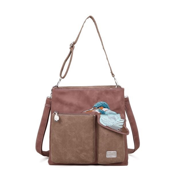 Hi Di Hi Schoudertas Kingshopper  lilac/brown KS05