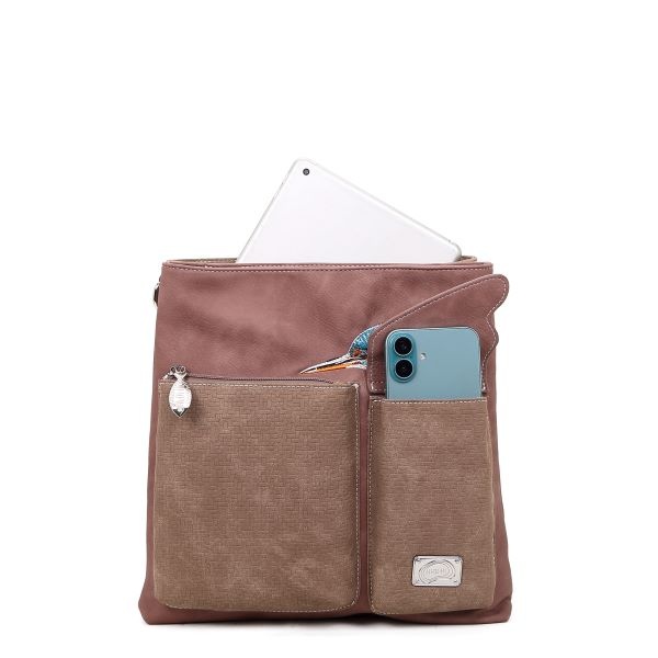 Hi Di Hi Schoudertas Kingshopper  lilac/brown KS05