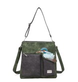 Hi Di Hi Schoudertas Kingshopper green/d. grey KS07