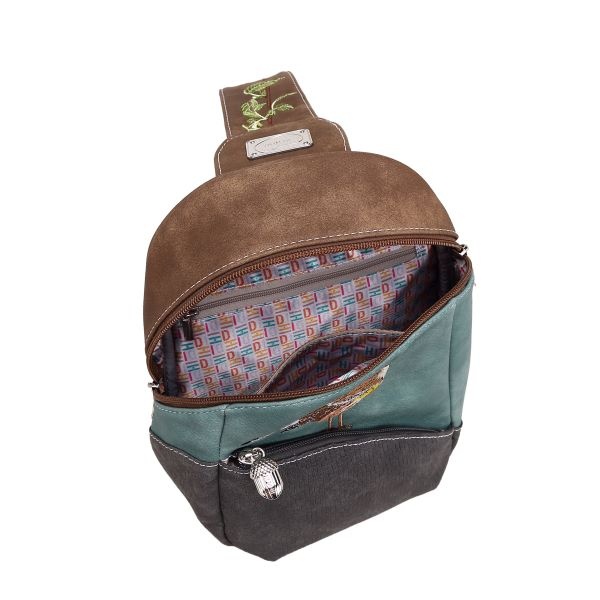 Hi Di Hi Rugzak/Slingband  Tjirp brown/aqua/greyTP02