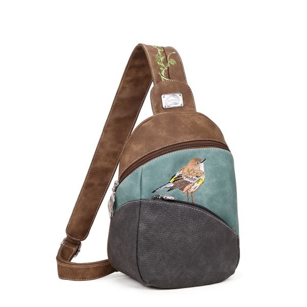 Hi Di Hi Rugzak/Slingband  Tjirp brown/aqua/greyTP02