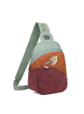 Hi Di Hi Rugzak/Slingband  Tjirp green/cognac/purple TP03