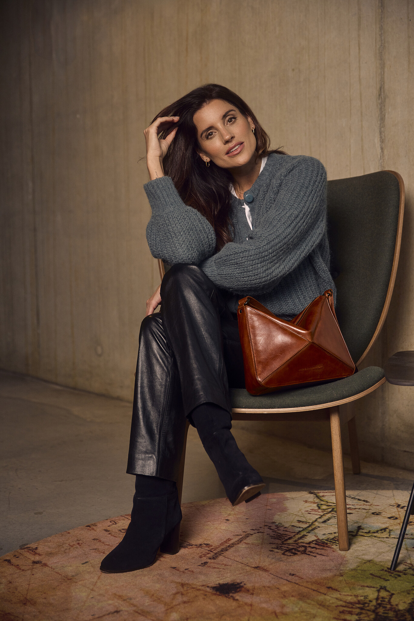 Spikes and Sparrow  Leren Crossbodytas – Lilla 587114