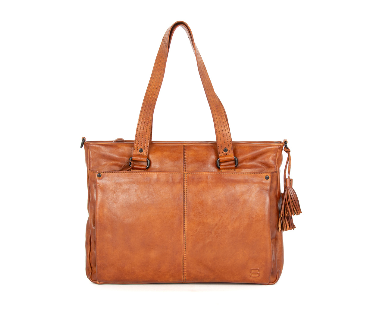 Spikes and Sparrow Leren Laptop Schoudertas – Chrissey  587270