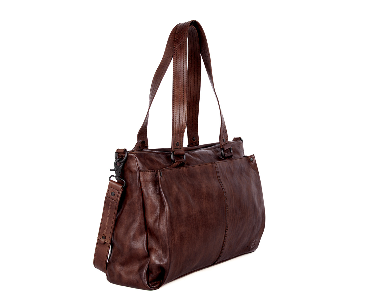 Spikes and Sparrow Leren Laptop Schoudertas – Chrissey  587270