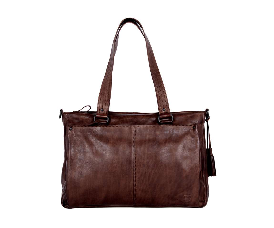 Spikes and Sparrow Leren Laptop Schoudertas – Chrissey  587270