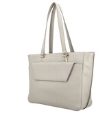 LouLou CELINE Fog Gold – Grijze leren laptoptas met gouden details