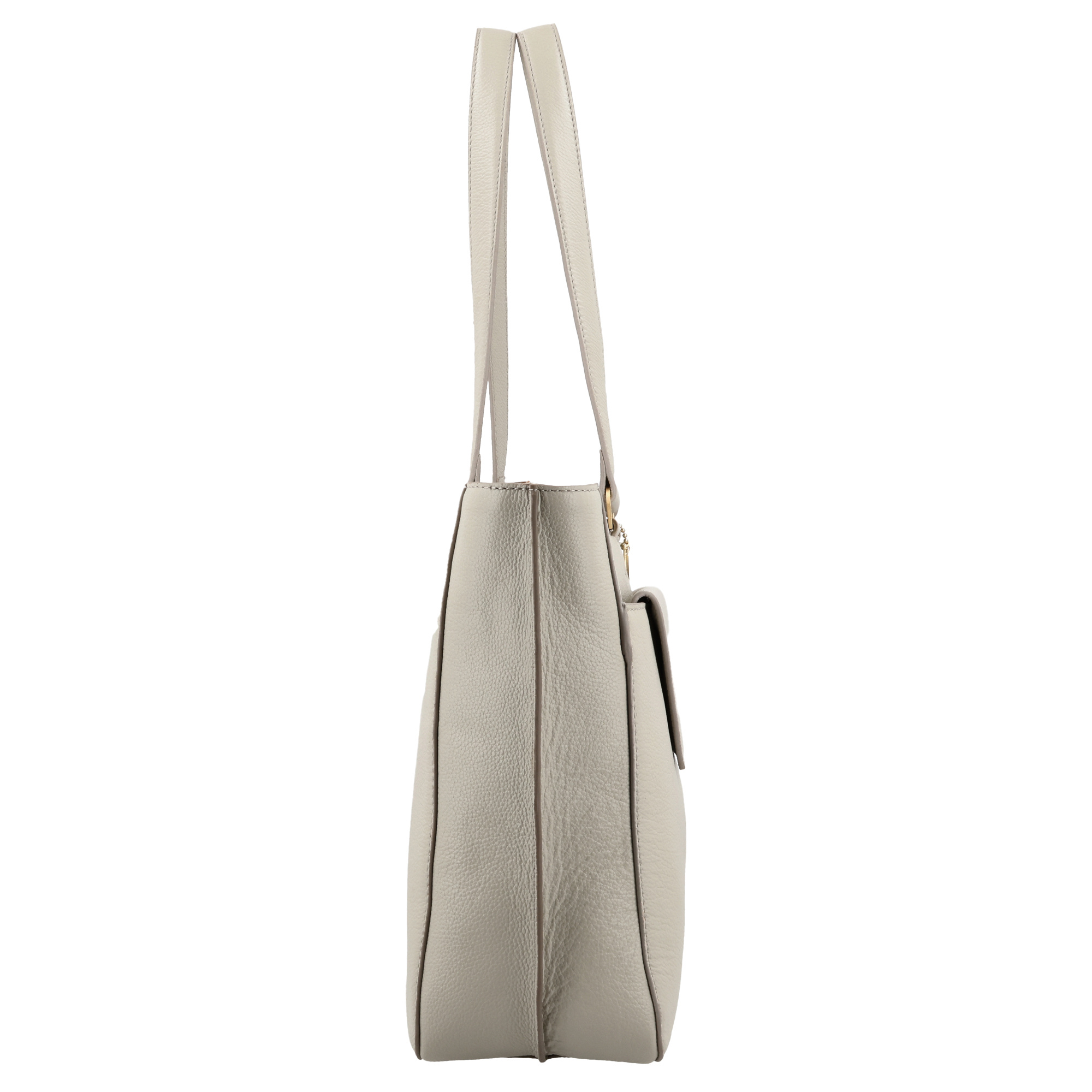 LouLou CELINE Fog Gold – Grijze leren laptoptas met gouden details