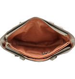 LouLou CELINE Fog Gold – Grijze leren laptoptas met gouden details