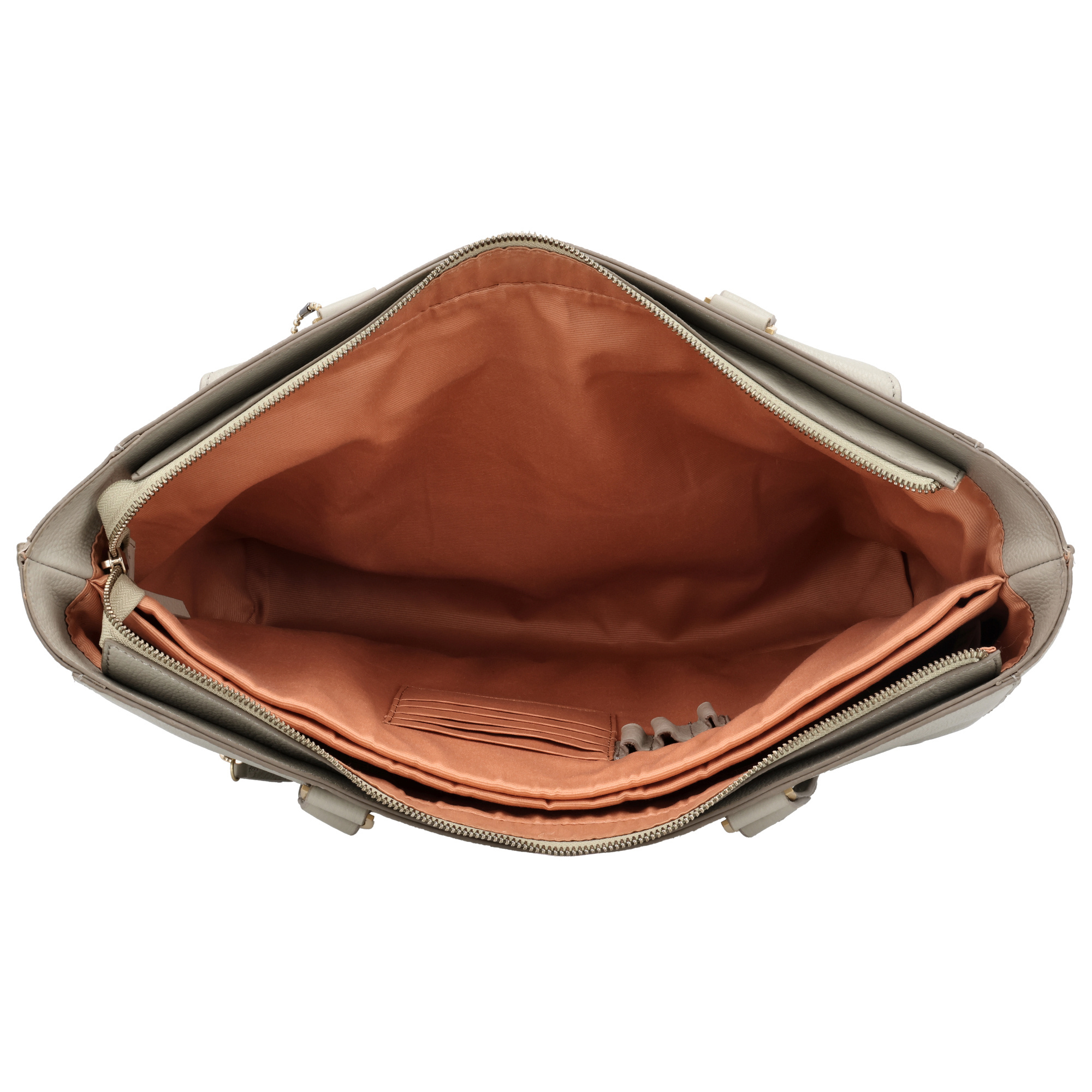 LouLou CELINE Fog Gold – Grijze leren laptoptas met gouden details