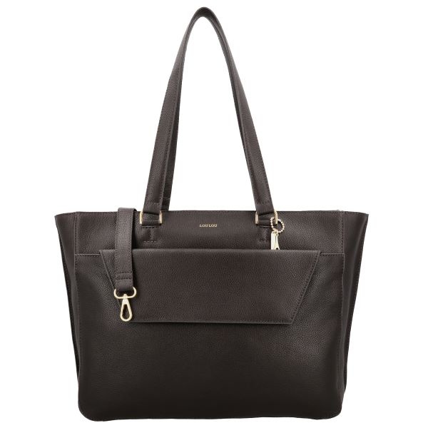 LouLou CELINE Chocolate Torte Gold – Luxe bruine leren werktas