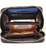 LouLou Petit Emilie Kleine leren RFID portemonnee Chocolate