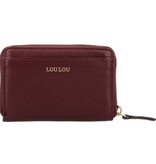 LouLou Petite Emilie Kleine leren RFID portemonnee Ruby