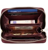 LouLou Petite Emilie Kleine leren RFID portemonnee Ruby