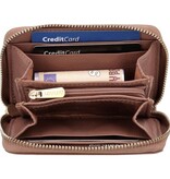 LouLou Petite Emilie Kleine leren RFID portemonnee in Mocha