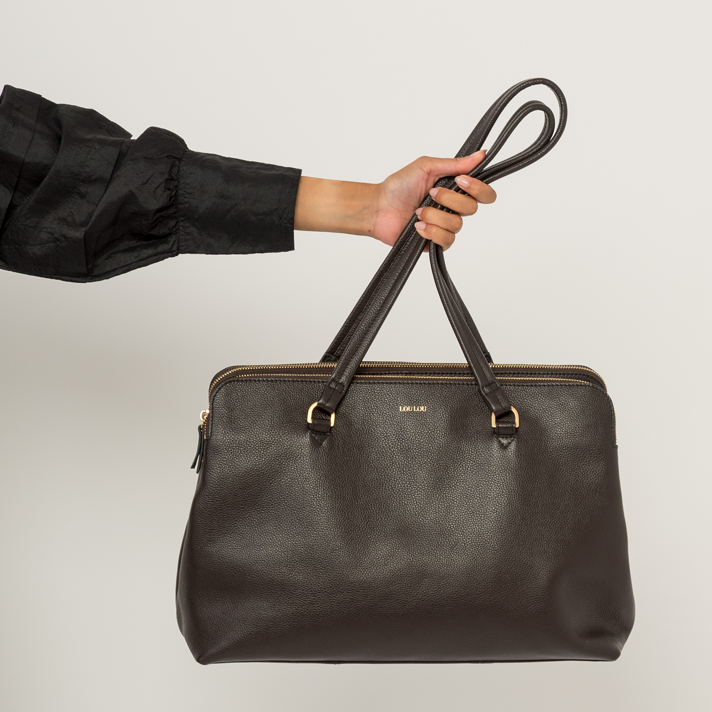 LouLou Laptop schoudertas OLIVIA chocolate torte