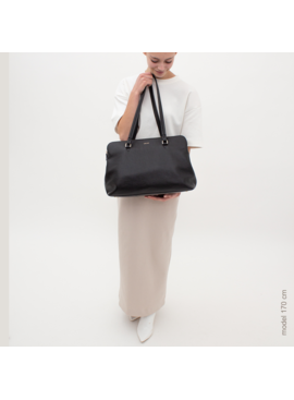 LouLou Laptop schoudertas OLIVIA in Black Gold