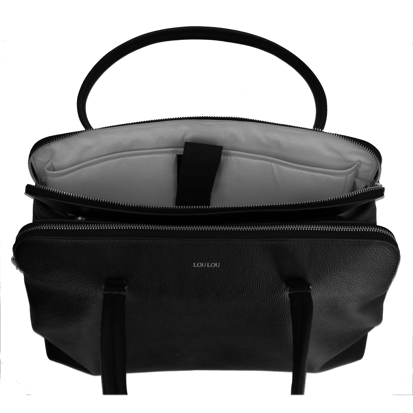 LouLou Laptop schoudertas OLIVIA in Black Gold