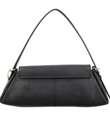 LouLou ISA Black Gold – Zwart leren overslag schoudertas