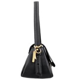 LouLou ISA Black Gold – Zwart leren overslag schoudertas