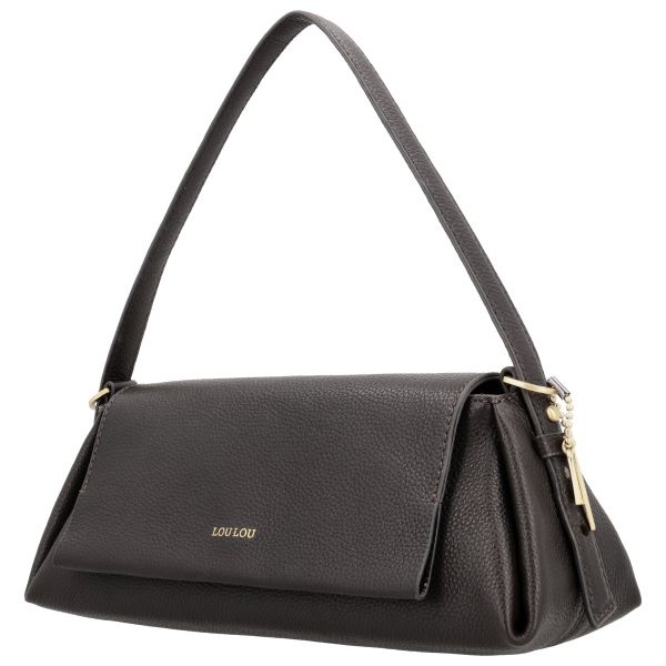 LouLou ISA Chocolade Torte Gold – Bruine leren overslagtas met gouden details