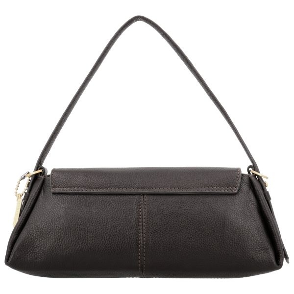 LouLou ISA Chocolade Torte Gold – Bruine leren overslagtas met gouden details