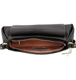 LouLou ISA Chocolade Torte Gold – Bruine leren overslagtas met gouden details