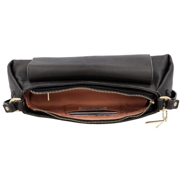 LouLou ISA Chocolade Torte Gold – Bruine leren overslagtas met gouden details