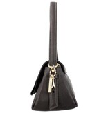 LouLou ISA Chocolade Torte Gold – Bruine leren overslagtas met gouden details