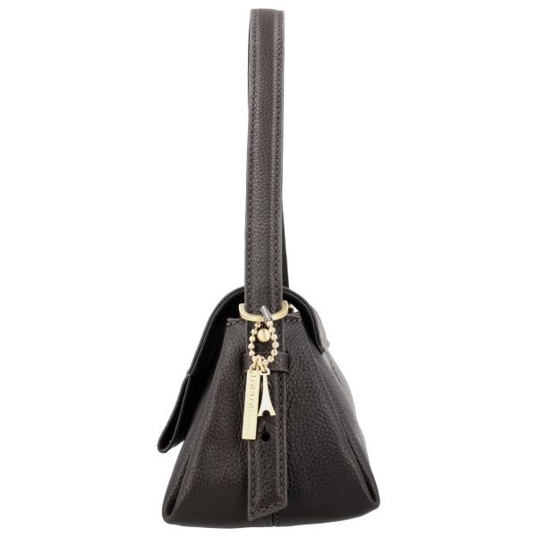 LouLou ISA Chocolade Torte Gold – Bruine leren overslagtas met gouden details