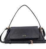 LouLou ISA Dark Blue Gold – Donkerblauwe leren overslag schoudertas