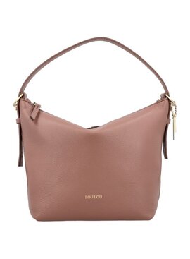 LouLou LOIS Mocha Mousse Gold – Zachtroze leren hobo / crossbody tas LouLou LOIS Mocha Mousse Gold – Zachtroze leren hobo / crossbody tas