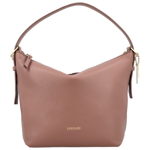 LouLou LOIS Mocha Mousse Gold – Zachtroze leren hobo / crossbody tas
