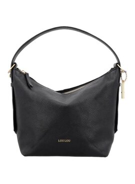 LouLou LOIS Black Gold – zwarte  leren hobo / crossbody tas LouLou LOIS Black Gold – zwarte  leren hobo / crossbody tas