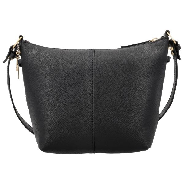 LouLou LOIS Black Gold – zwarte  leren hobo / crossbody tas