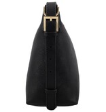 LouLou LOIS Black Gold – zwarte  leren hobo / crossbody tas