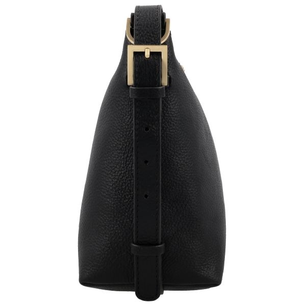 LouLou LOIS Black Gold – zwarte  leren hobo / crossbody tas