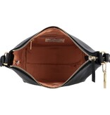 LouLou LOIS Black Gold – zwarte  leren hobo / crossbody tas